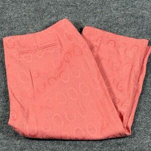 Eric Signature Coral Embossed Capri Pants Women Size 10 Side Zip Faux Pockets